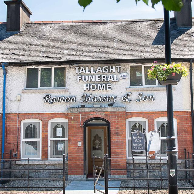 Outside Ramon Massey & Son's funeral home in Tallaght